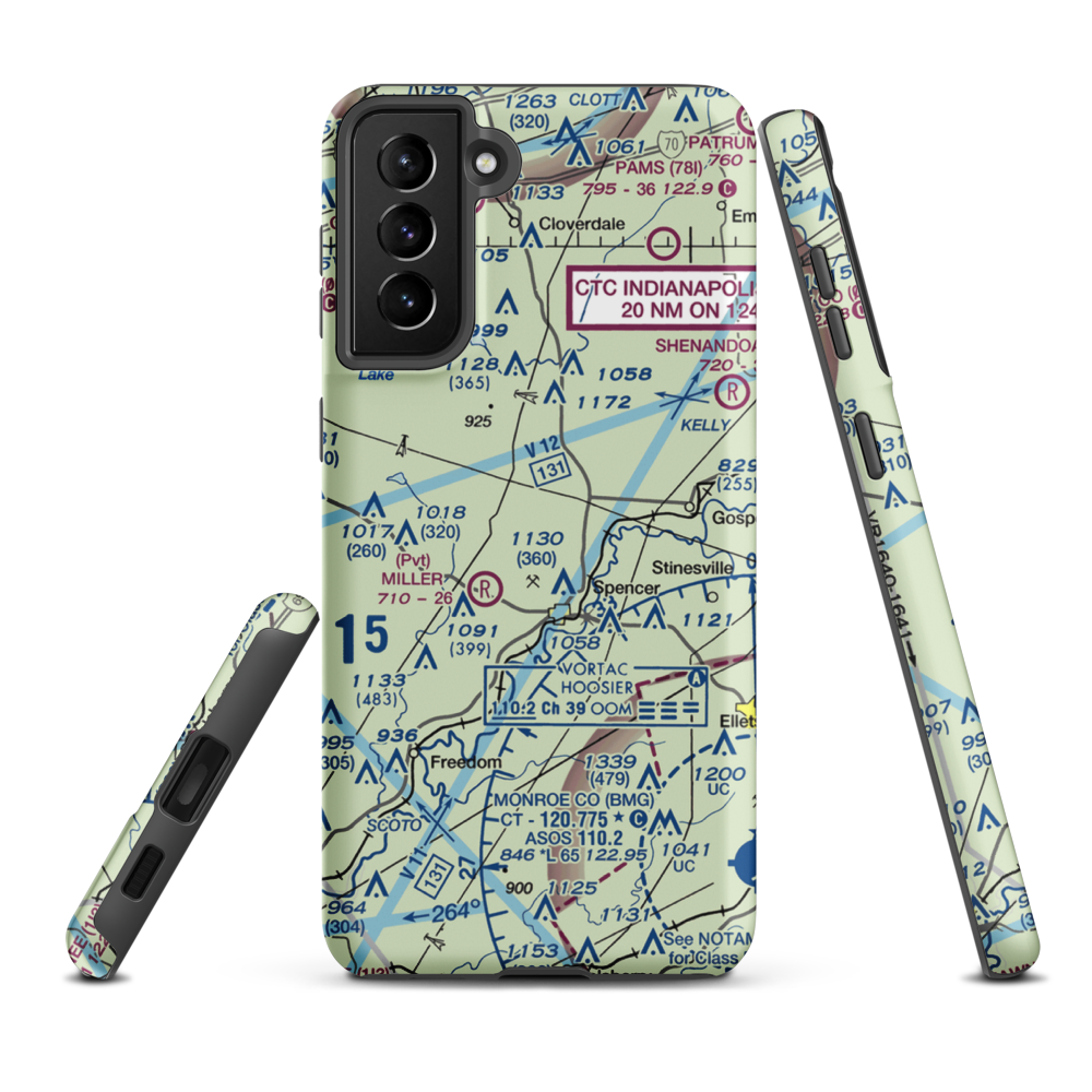 Timber Trails Airport (II25) VFR Sectional Samsung Phone Case Samsung Galaxy S21 Plus model shown