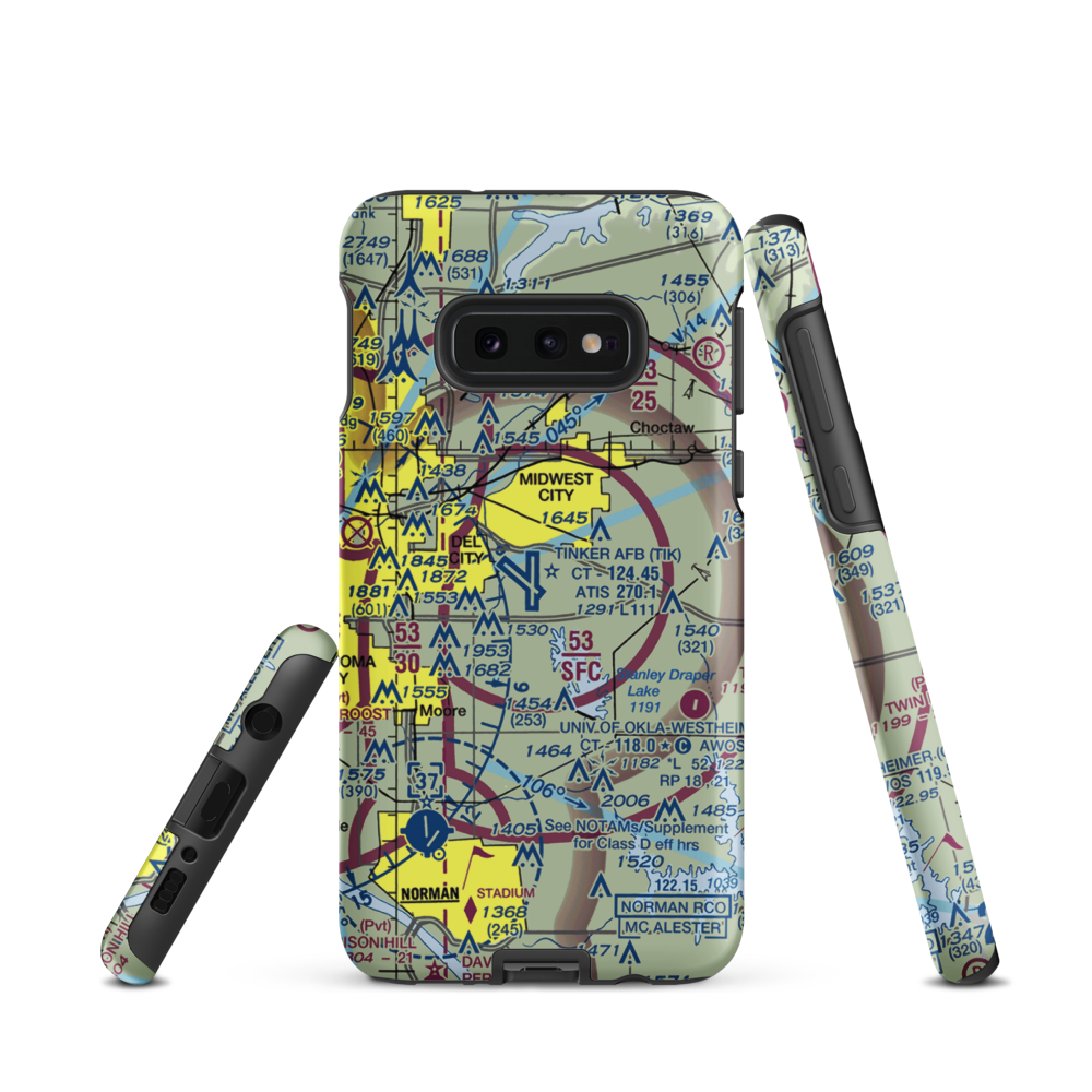 Tinker Air Force Base (TIK) VFR Sectional Samsung Phone Case Samsung Galaxy S10e model shown