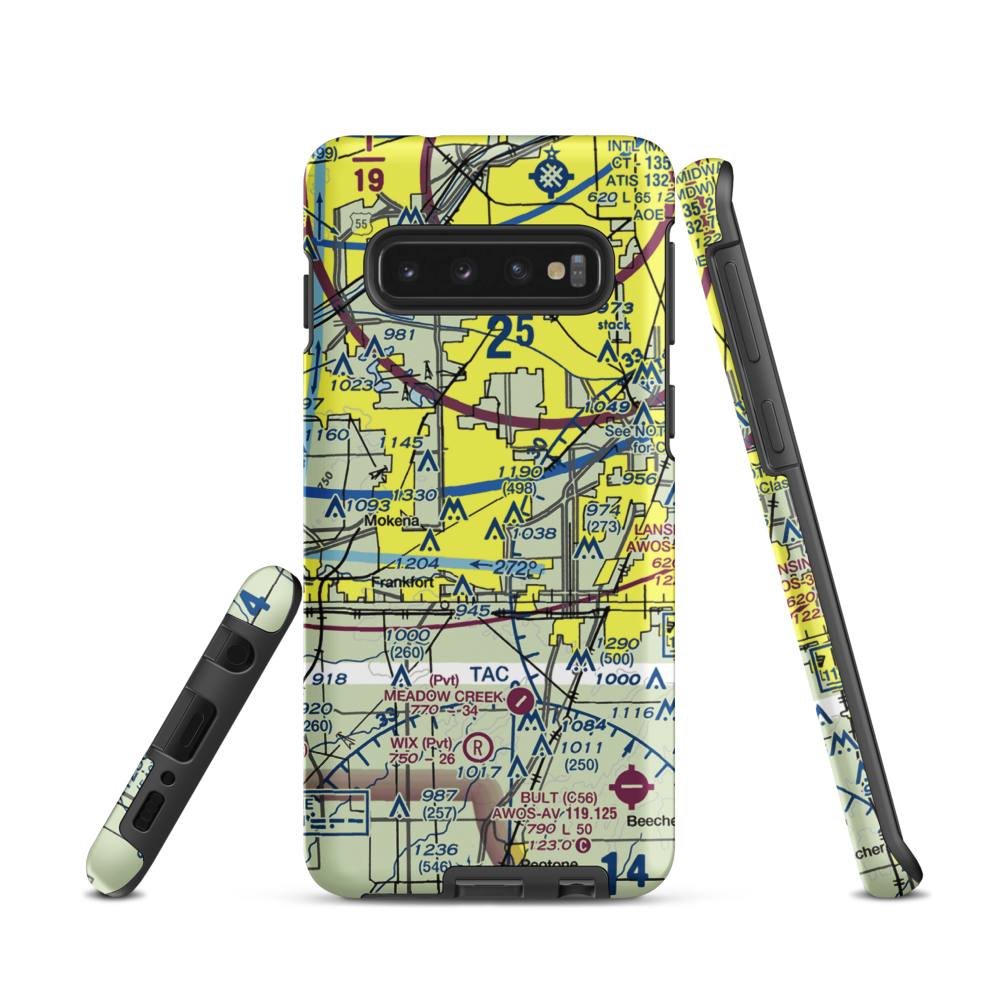 Tinley Park Helistop (TF8) VFR Sectional Samsung Phone Case Samsung Galaxy S10 model shown