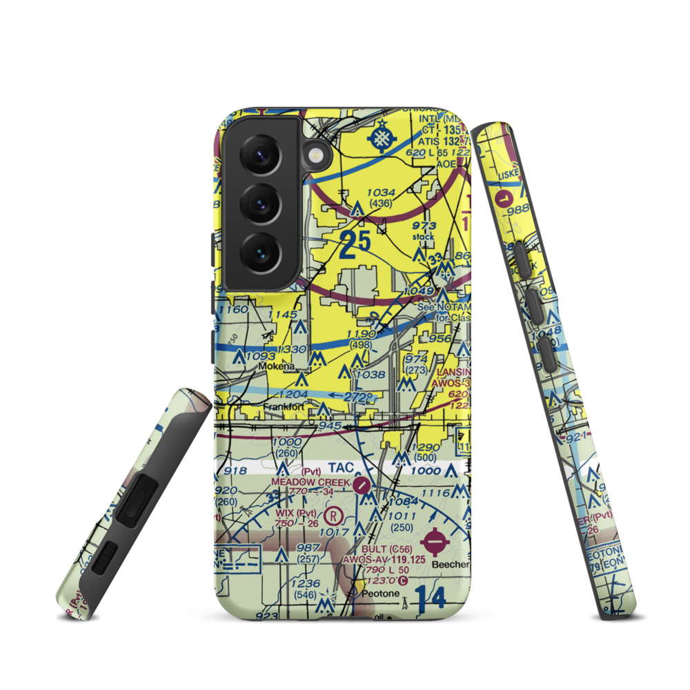 Tinley Park Helistop (TF8) VFR Sectional Samsung Phone Case Samsung Galaxy S22 model shown