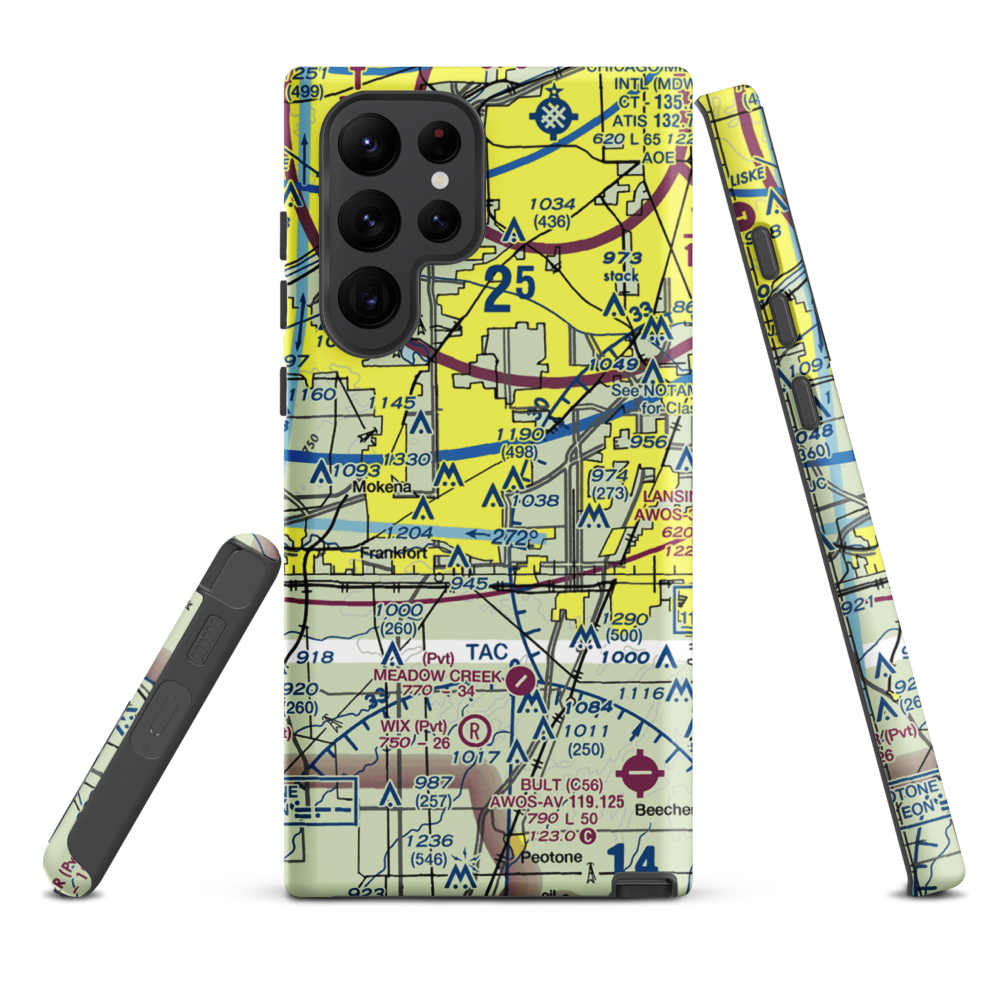 Tinley Park Helistop (TF8) VFR Sectional Samsung Phone Case Samsung Galaxy S22 Ultra model shown
