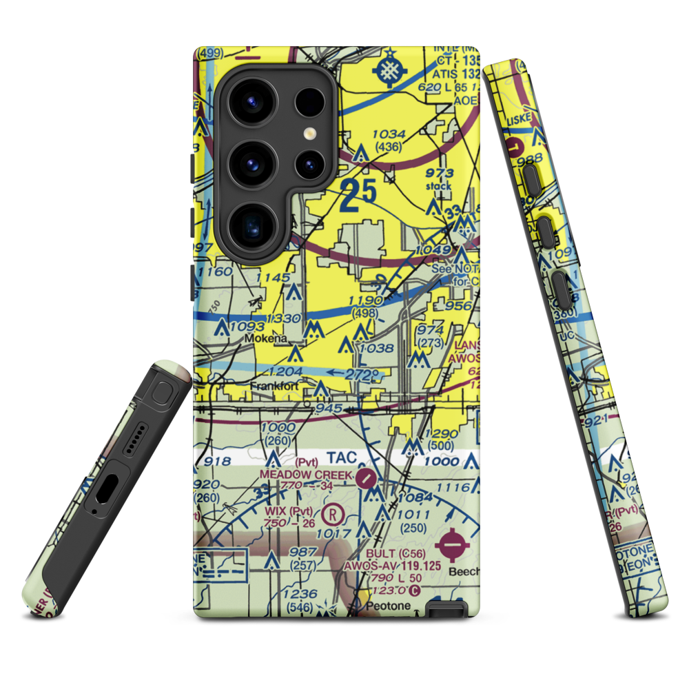 Tinley Park Helistop (TF8) VFR Sectional Samsung Phone Case Samsung Galaxy S24 Ultra model shown