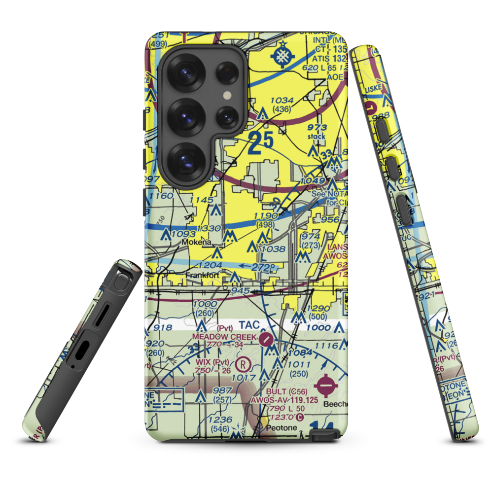 Tinley Park Helistop (TF8) VFR Sectional Samsung Phone Case Samsung Galaxy S25 Ultra model shown