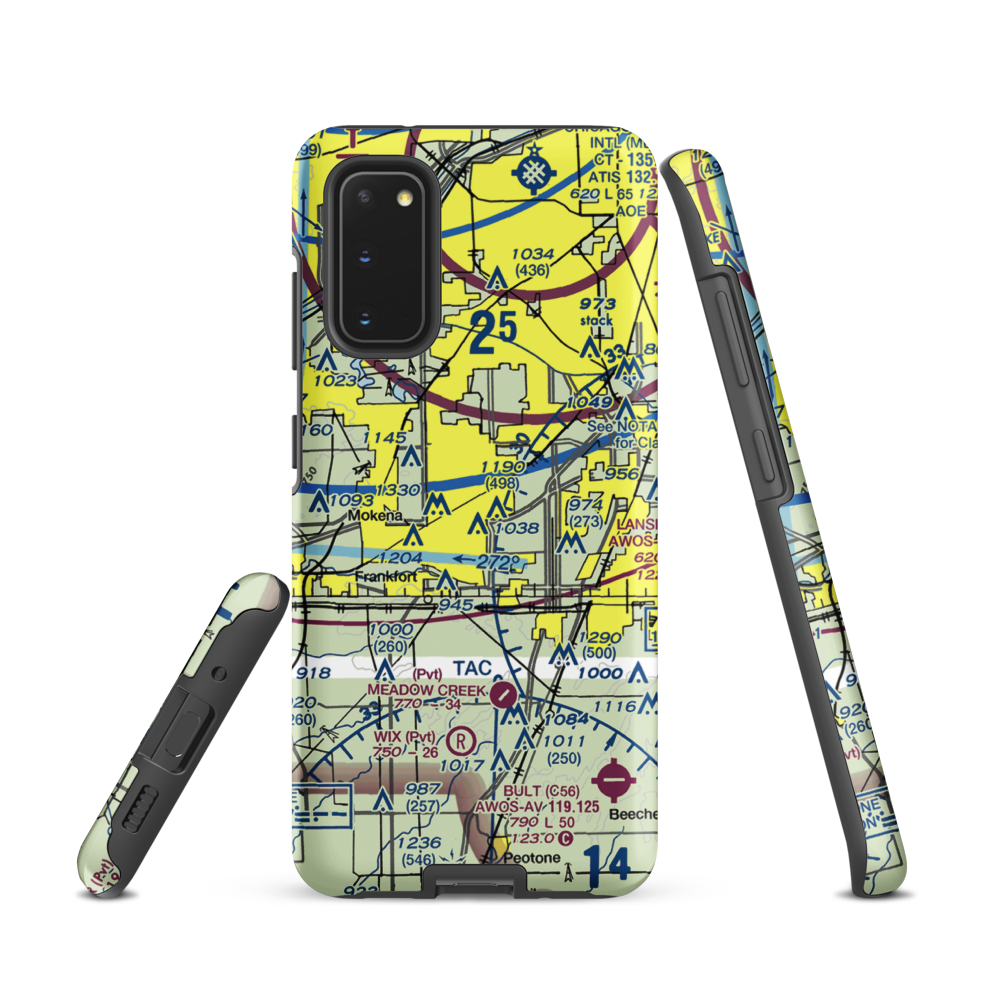 Tinley Park Helistop (TF8) VFR Sectional Samsung Phone Case Samsung Galaxy S20 model shown