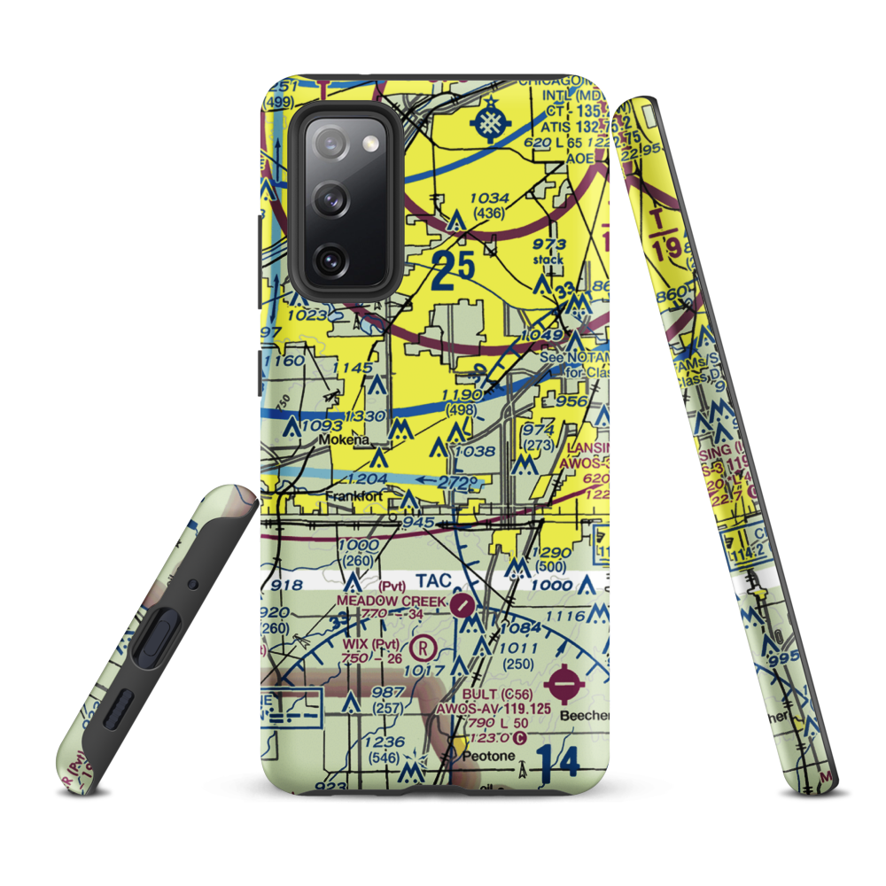 Tinley Park Helistop (TF8) VFR Sectional Samsung Phone Case Samsung Galaxy S20 FE model shown