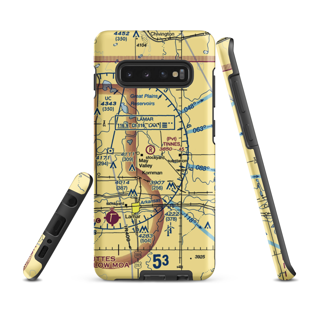 Tinnes Airport (CD03) VFR Sectional Samsung Phone Case Samsung Galaxy S10 Plus model shown