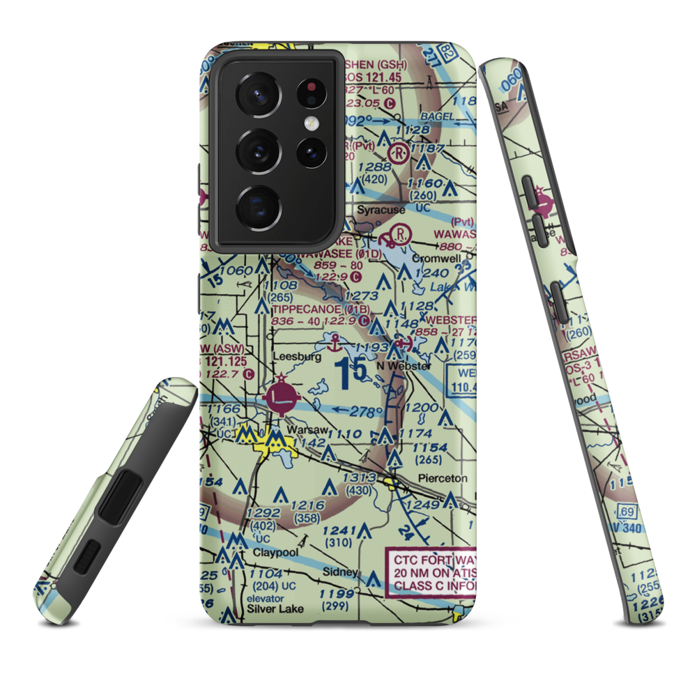 Tippecanoe Seaplane Base (01B) VFR Sectional Samsung Phone Case Samsung Galaxy S21 Plus model shown