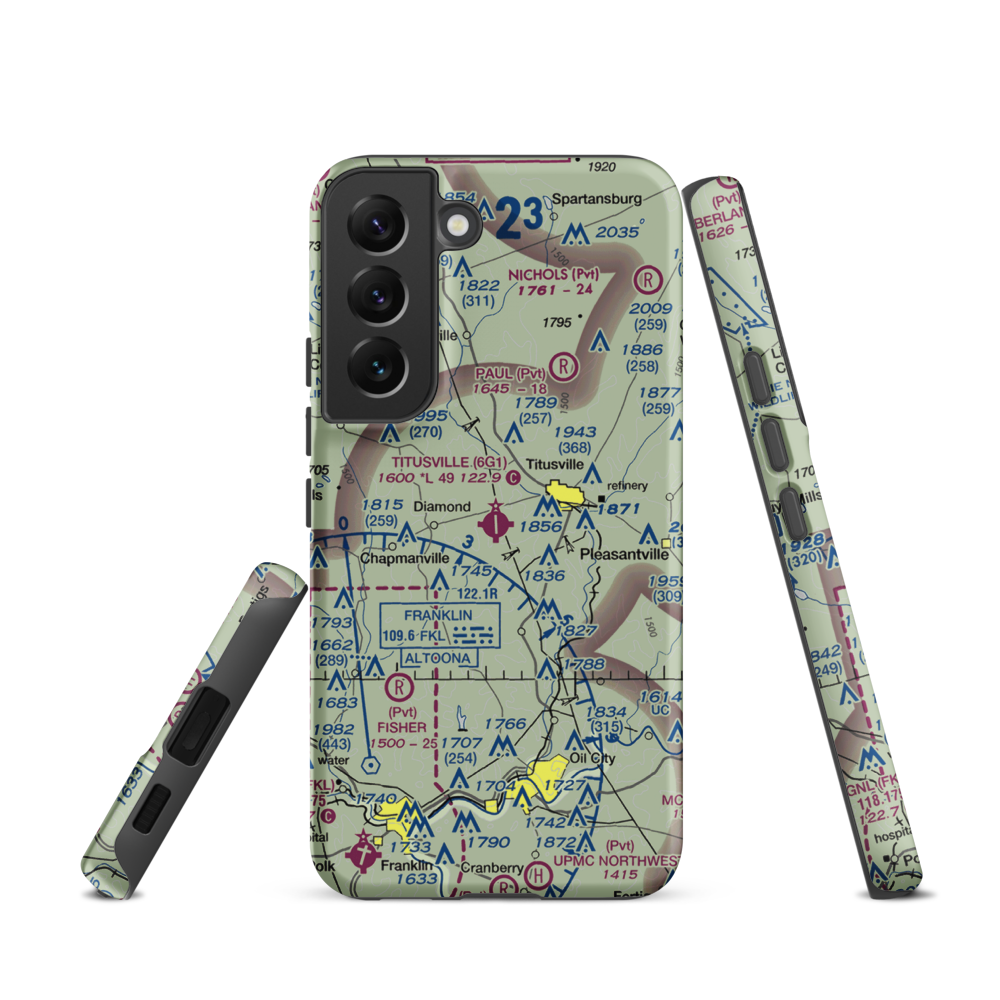Titusville Airport (6G1) VFR Sectional Samsung Phone Case Samsung Galaxy S22 model shown
