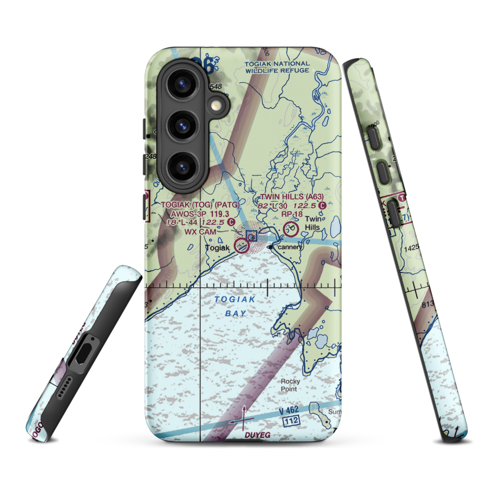 Togiak Airport (TOG) VFR Sectional Samsung Phone Case Samsung Galaxy S24 Plus model shown