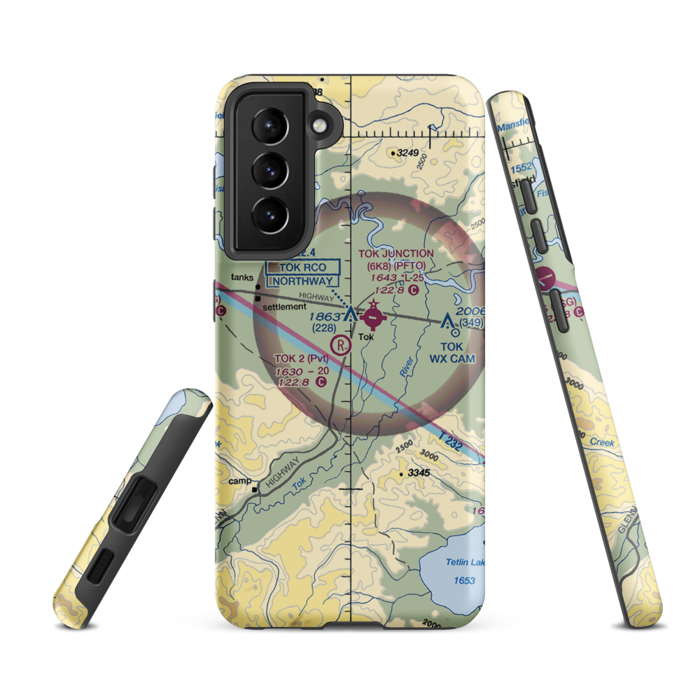 Tok Airport (TKJ) VFR Sectional Samsung Phone Case Samsung Galaxy S21 Ultra model shown