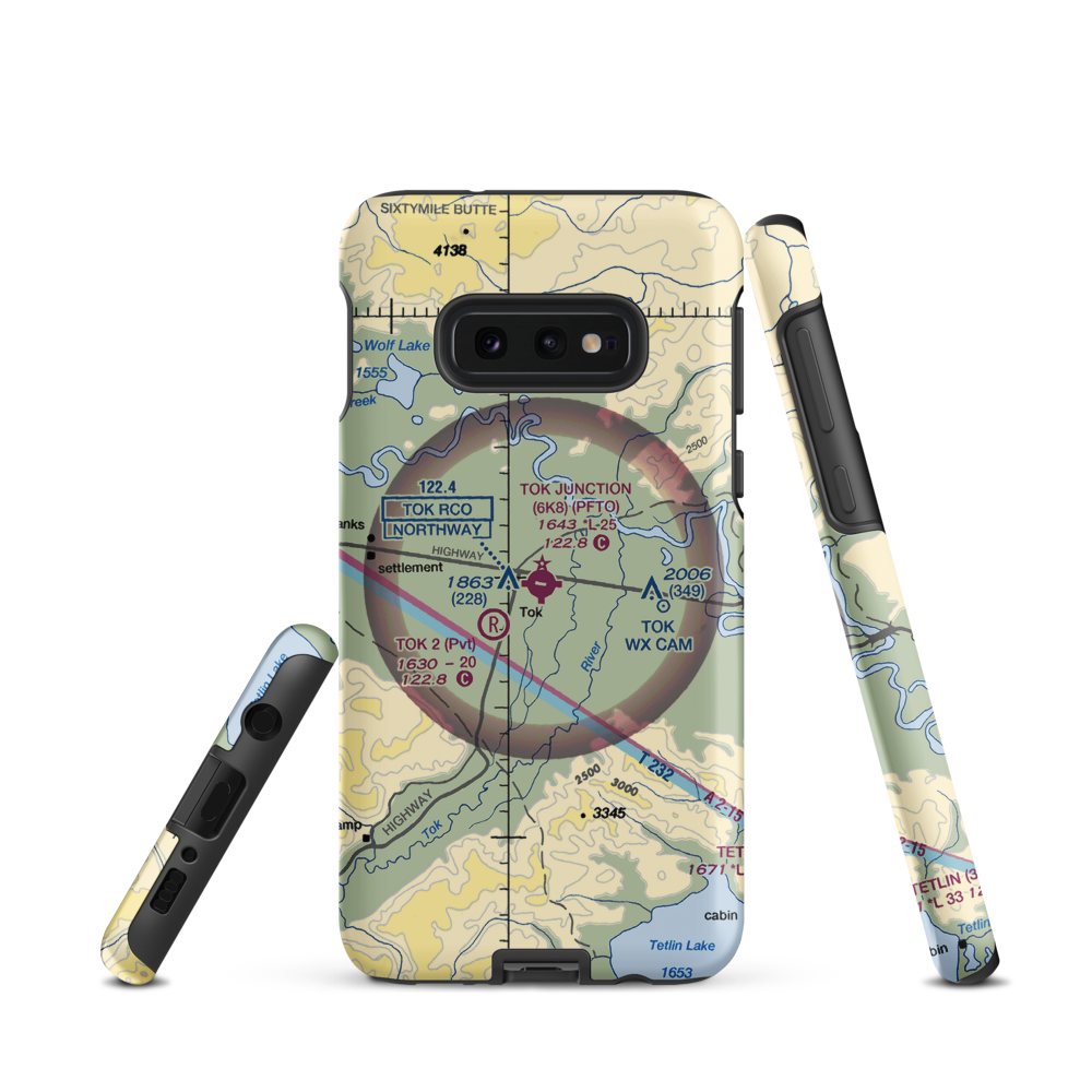 Tok Junction Airport (6K8) VFR Sectional Samsung Phone Case Samsung Galaxy S10 Plus model shown