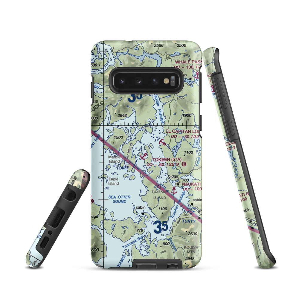 Tokeen Seaplane Base (57A) VFR Sectional Samsung Phone Case Samsung Galaxy S10 model shown