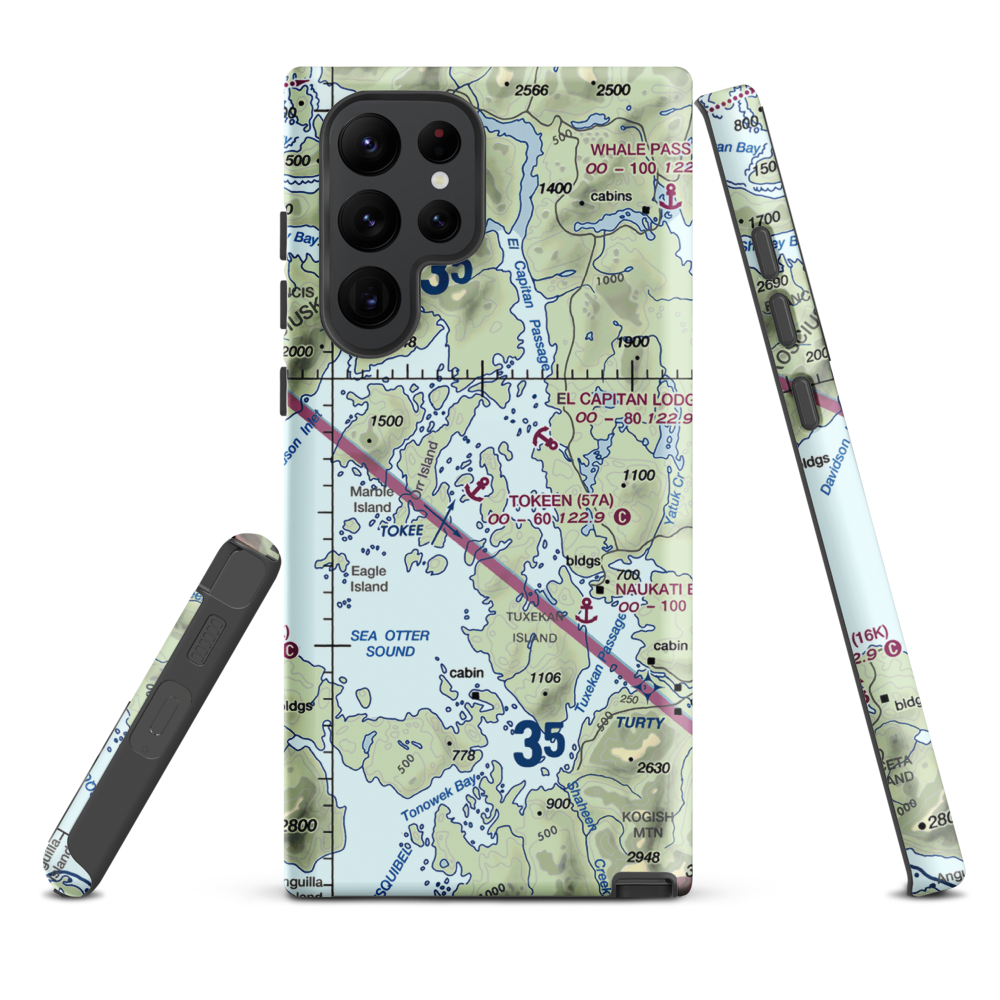 Tokeen Seaplane Base (57A) VFR Sectional Samsung Phone Case Samsung Galaxy S22 Ultra model shown