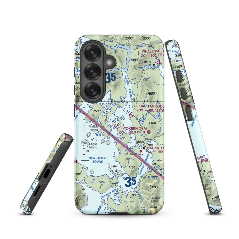 Tokeen Seaplane Base (57A) VFR Sectional Samsung Phone Case Samsung Galaxy S25 model shown