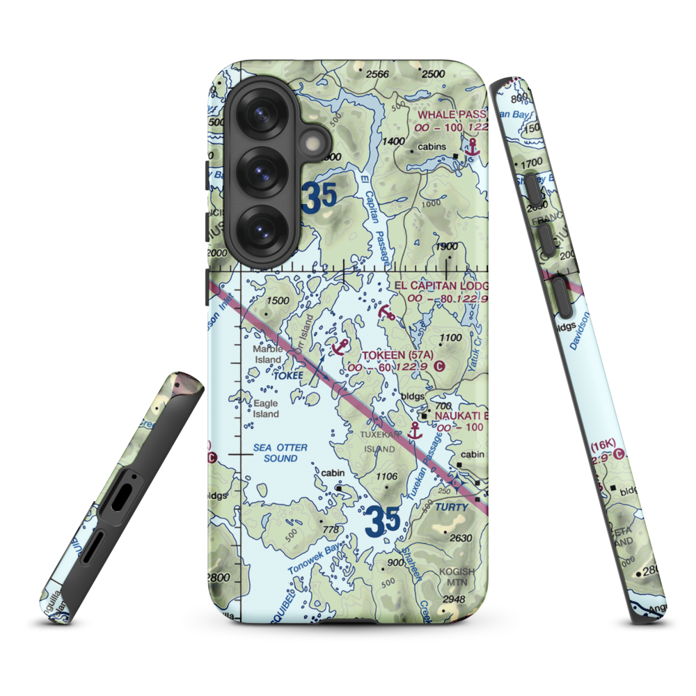 Tokeen Seaplane Base (57A) VFR Sectional Samsung Phone Case Samsung Galaxy S25 Plus model shown