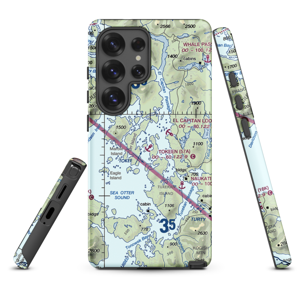Tokeen Seaplane Base (57A) VFR Sectional Samsung Phone Case Samsung Galaxy S25 Ultra model shown