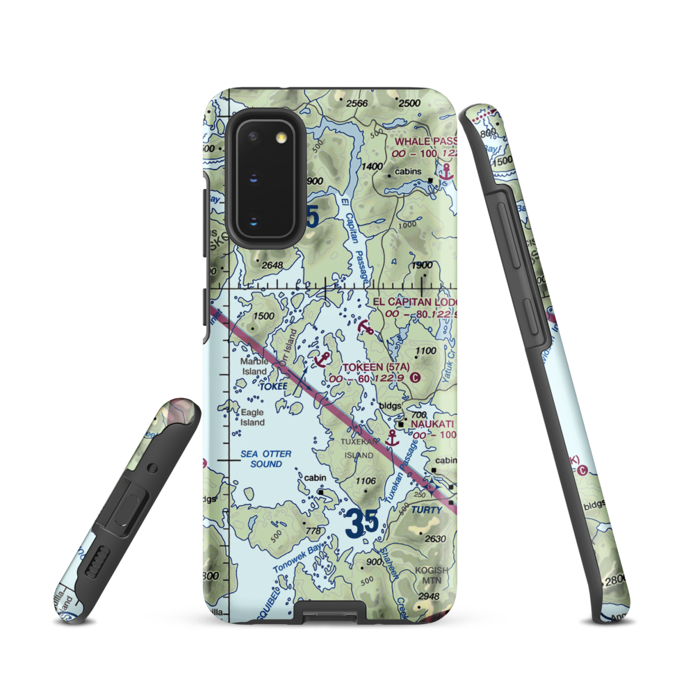 Tokeen Seaplane Base (57A) VFR Sectional Samsung Phone Case Samsung Galaxy S20 model shown