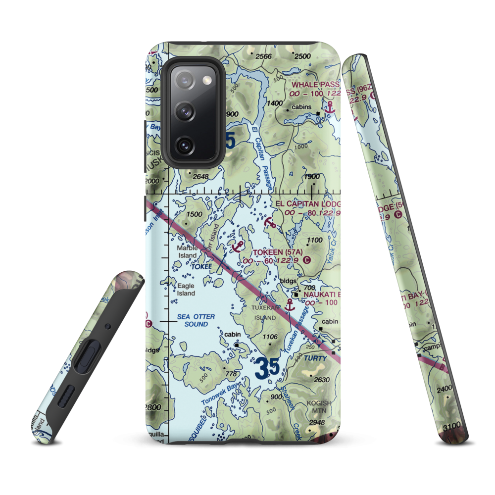 Tokeen Seaplane Base (57A) VFR Sectional Samsung Phone Case Samsung Galaxy S20 FE model shown