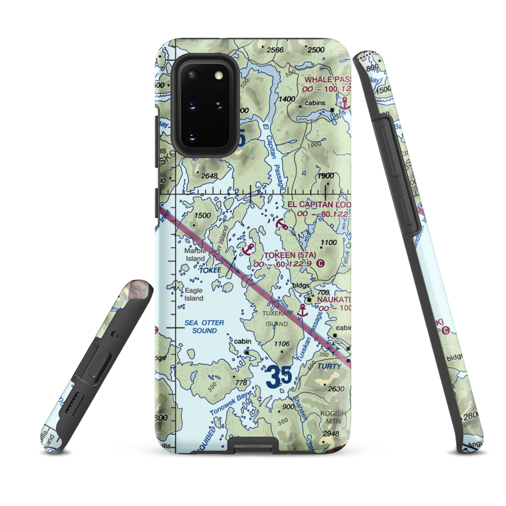Tokeen Seaplane Base (57A) VFR Sectional Samsung Phone Case Samsung Galaxy S20 Plus model shown