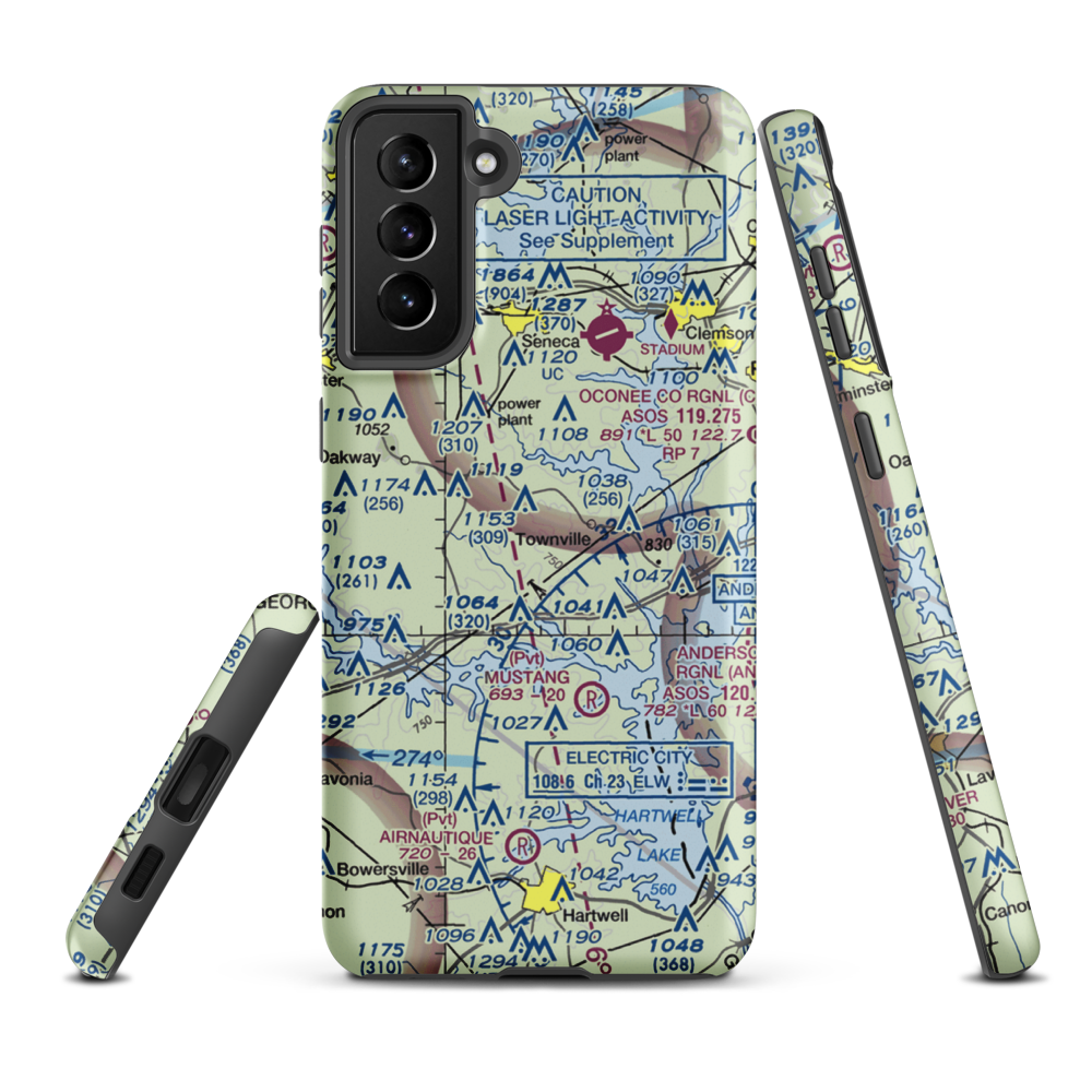 Tokeena Air Park (SC96) VFR Sectional Samsung Phone Case Samsung Galaxy S21 Plus model shown
