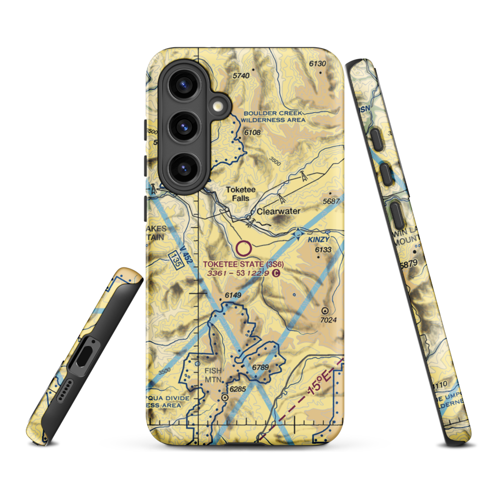 Toketee State Airport (3S6) VFR Sectional Samsung Phone Case Samsung Galaxy S24 Plus model shown