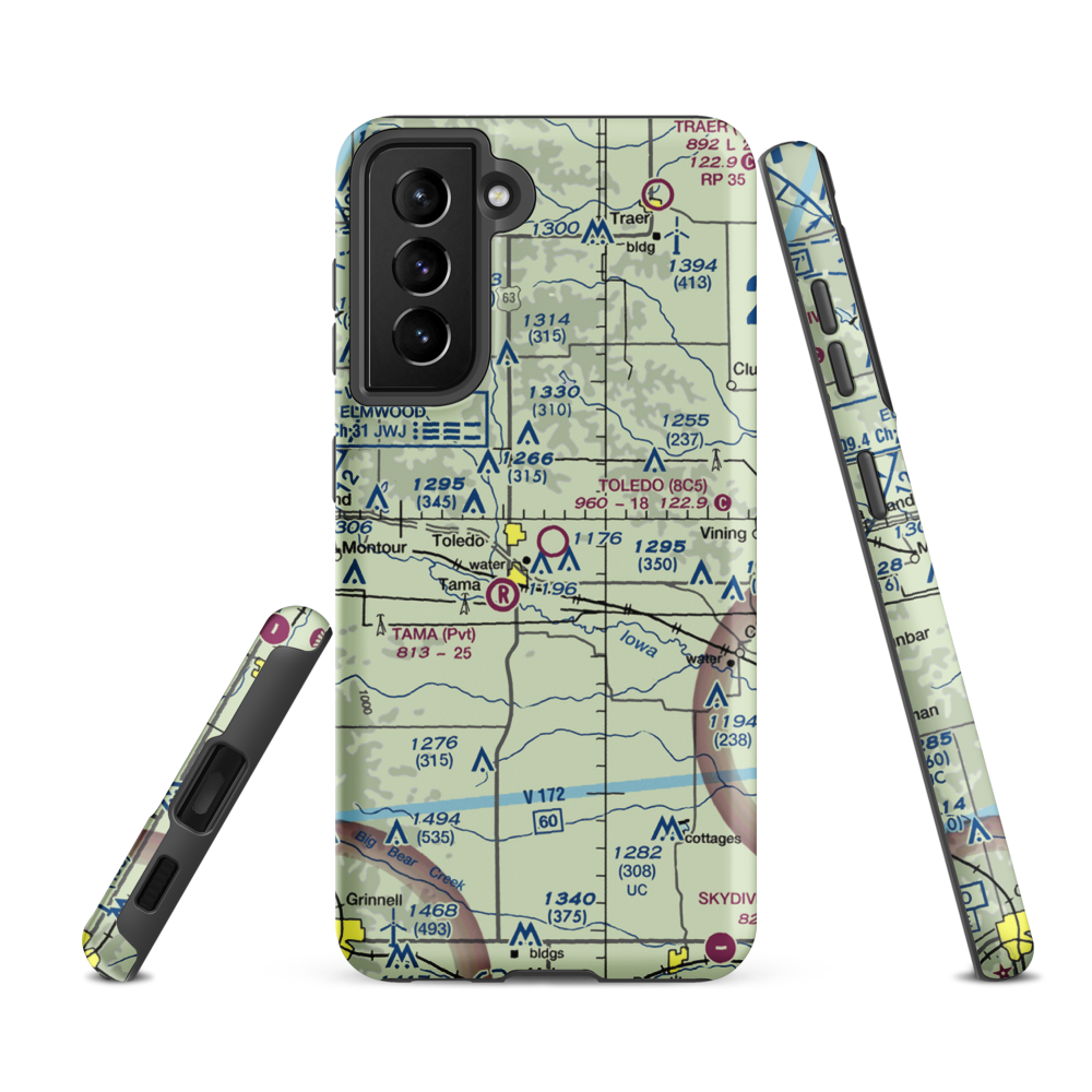 Toledo Municipal Airport (8C5) VFR Sectional Samsung Phone Case Samsung Galaxy S21 FE model shown