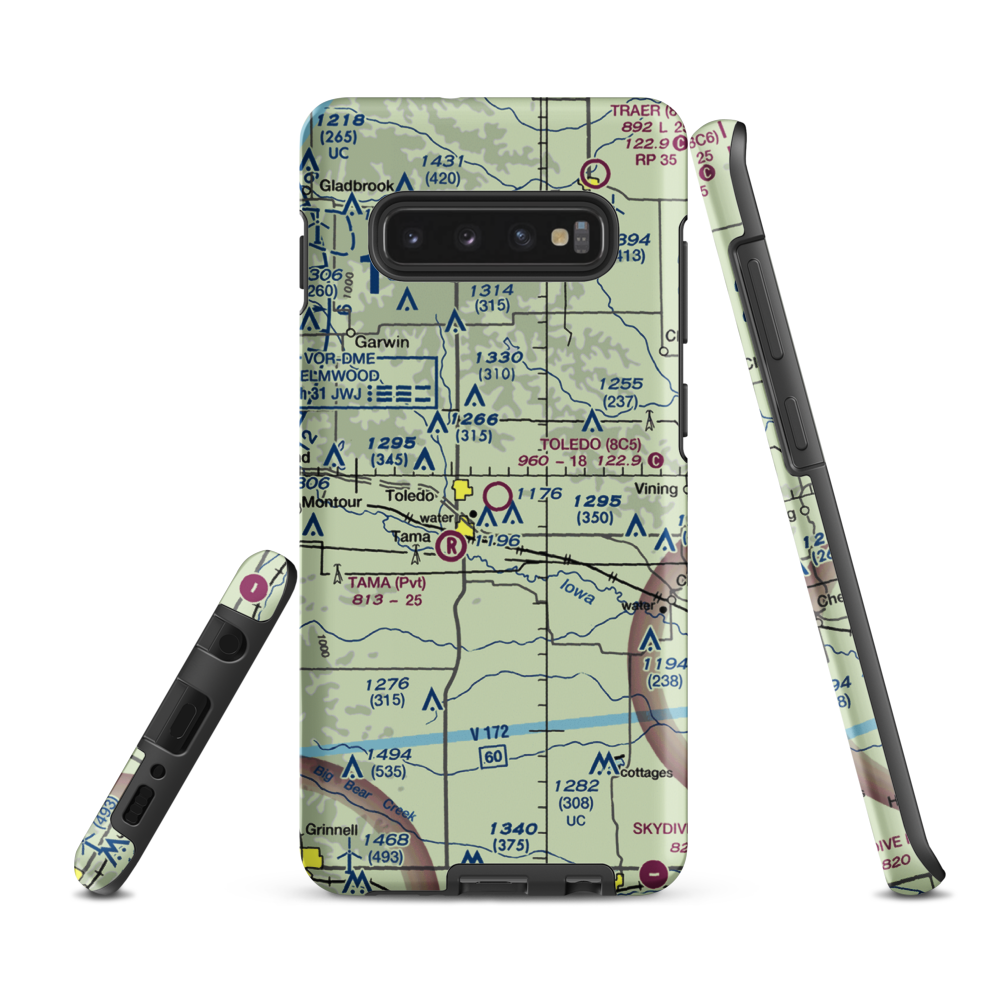Toledo Municipal Airport (8C5) VFR Sectional Samsung Phone Case Samsung Galaxy S10e model shown