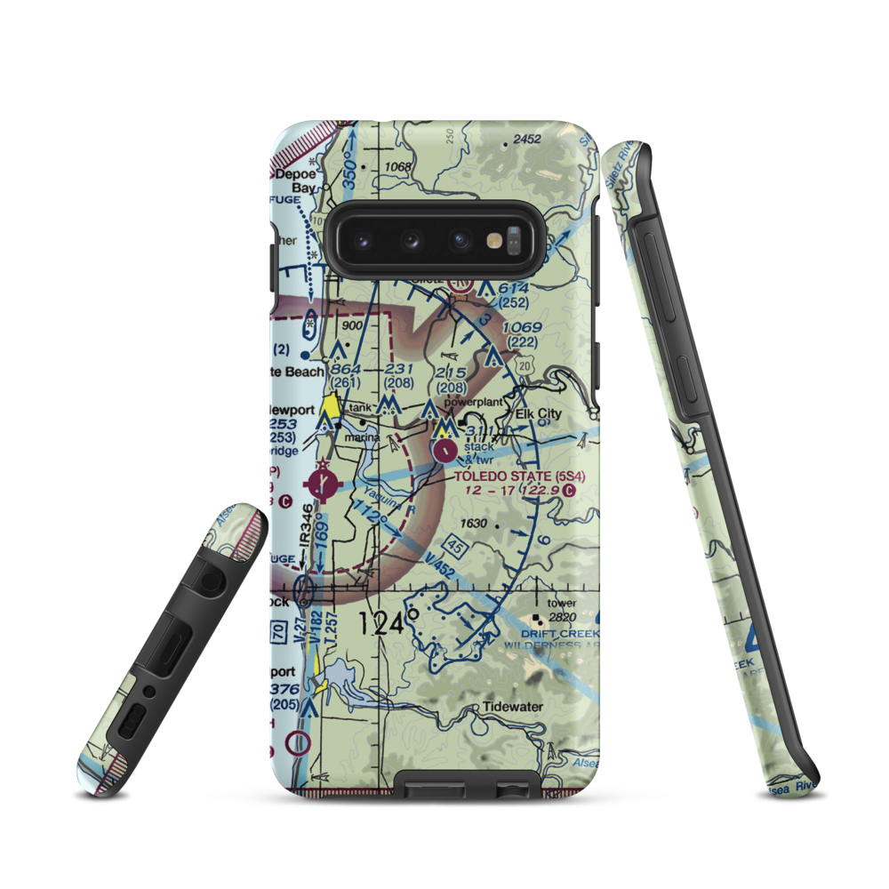 Toledo State Airport (5S4) VFR Sectional Samsung Phone Case Samsung Galaxy S10 model shown