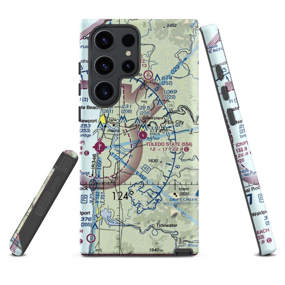 Toledo State Airport (5S4) VFR Sectional Samsung Phone Case Samsung Galaxy S23 Ultra model shown