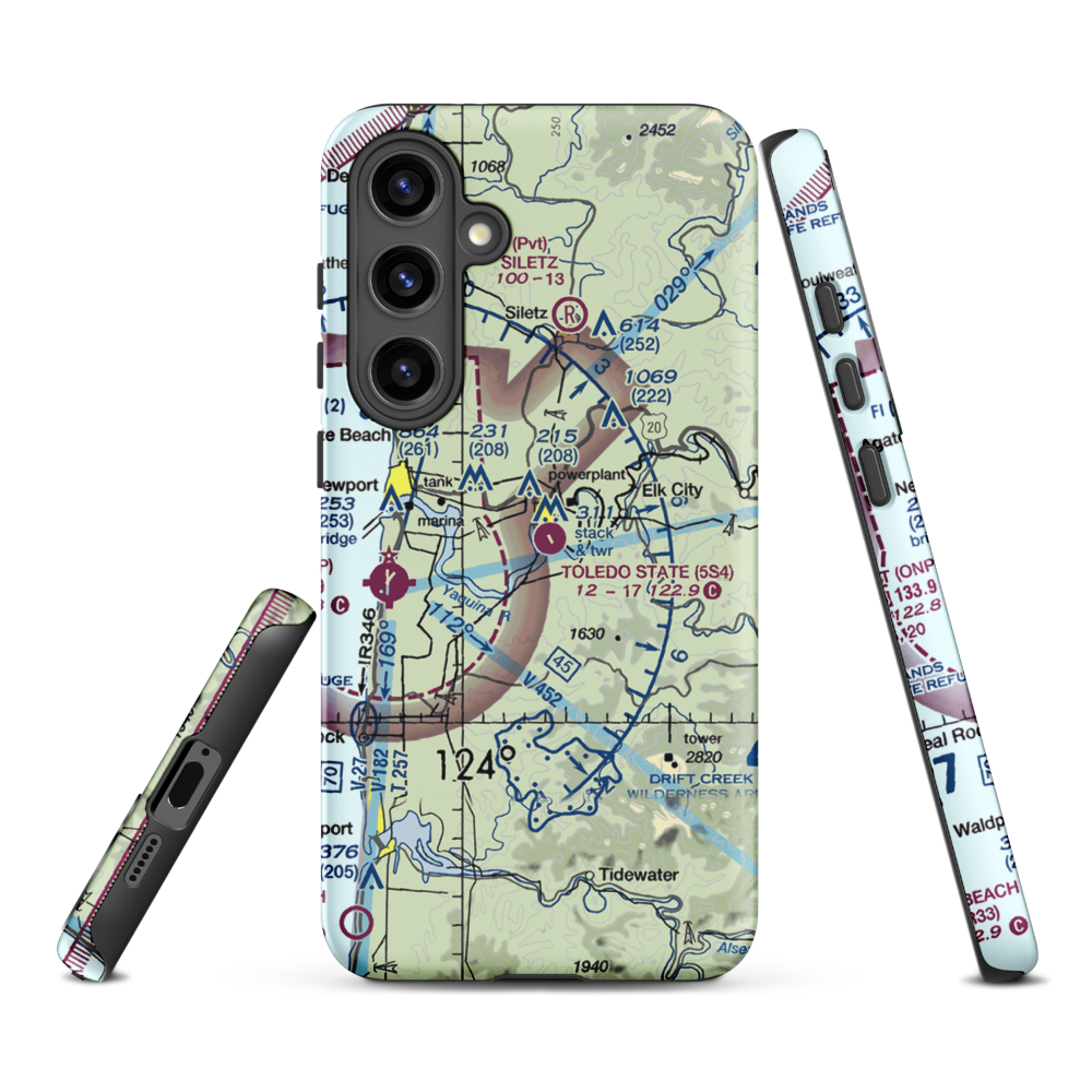 Toledo State Airport (5S4) VFR Sectional Samsung Phone Case Samsung Galaxy S24 Plus model shown