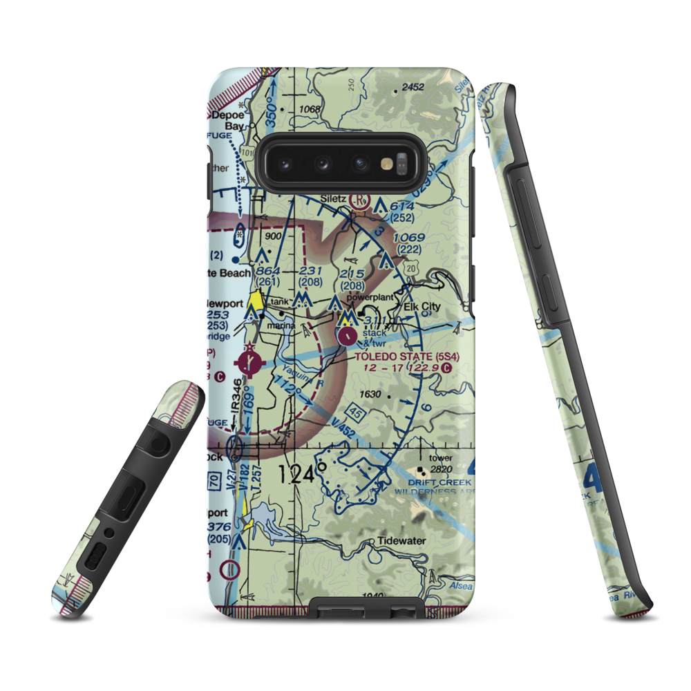 Toledo State Airport (5S4) VFR Sectional Samsung Phone Case Samsung Galaxy S10 Plus model shown