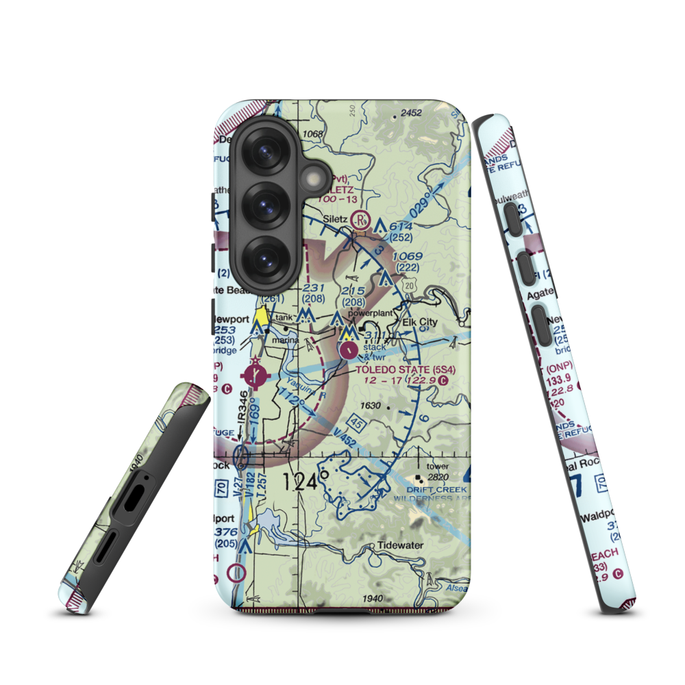 Toledo State Airport (5S4) VFR Sectional Samsung Phone Case Samsung Galaxy S25 model shown