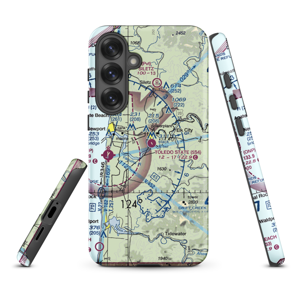 Toledo State Airport (5S4) VFR Sectional Samsung Phone Case Samsung Galaxy S25 Plus model shown