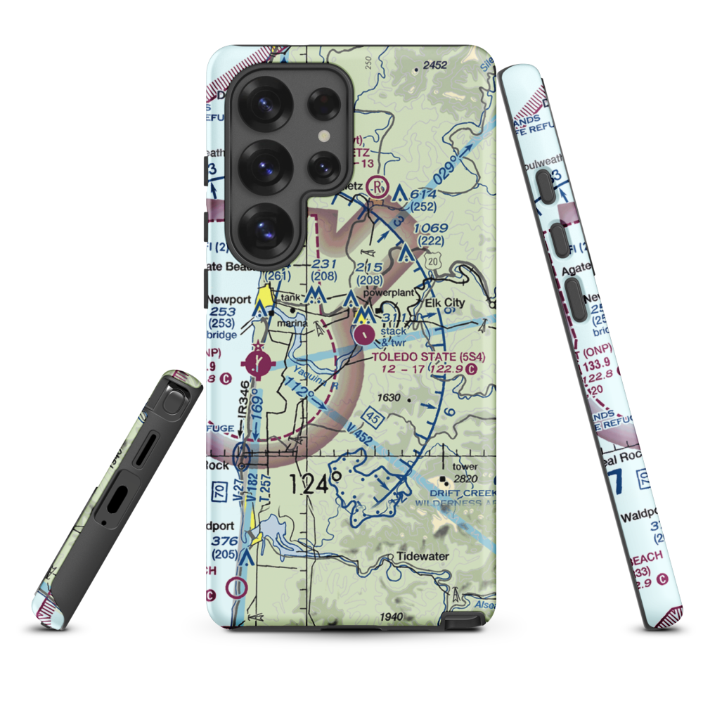 Toledo State Airport (5S4) VFR Sectional Samsung Phone Case Samsung Galaxy S25 Ultra model shown