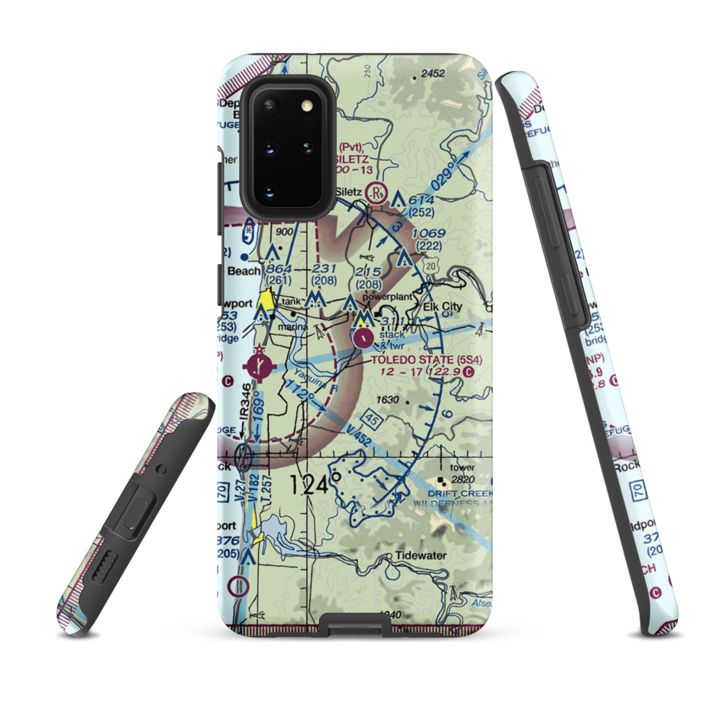 Toledo State Airport (5S4) VFR Sectional Samsung Phone Case Samsung Galaxy S20 Plus model shown