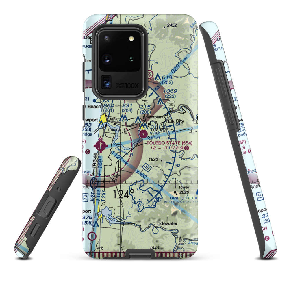 Toledo State Airport (5S4) VFR Sectional Samsung Phone Case Samsung Galaxy S20 Ultra model shown