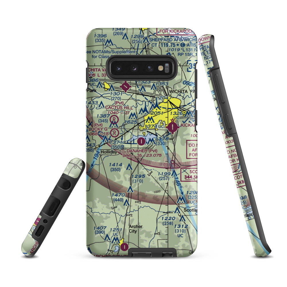 Tom Danaher Airport (7TX0) VFR Sectional Samsung Phone Case Samsung Galaxy S10 Plus model shown