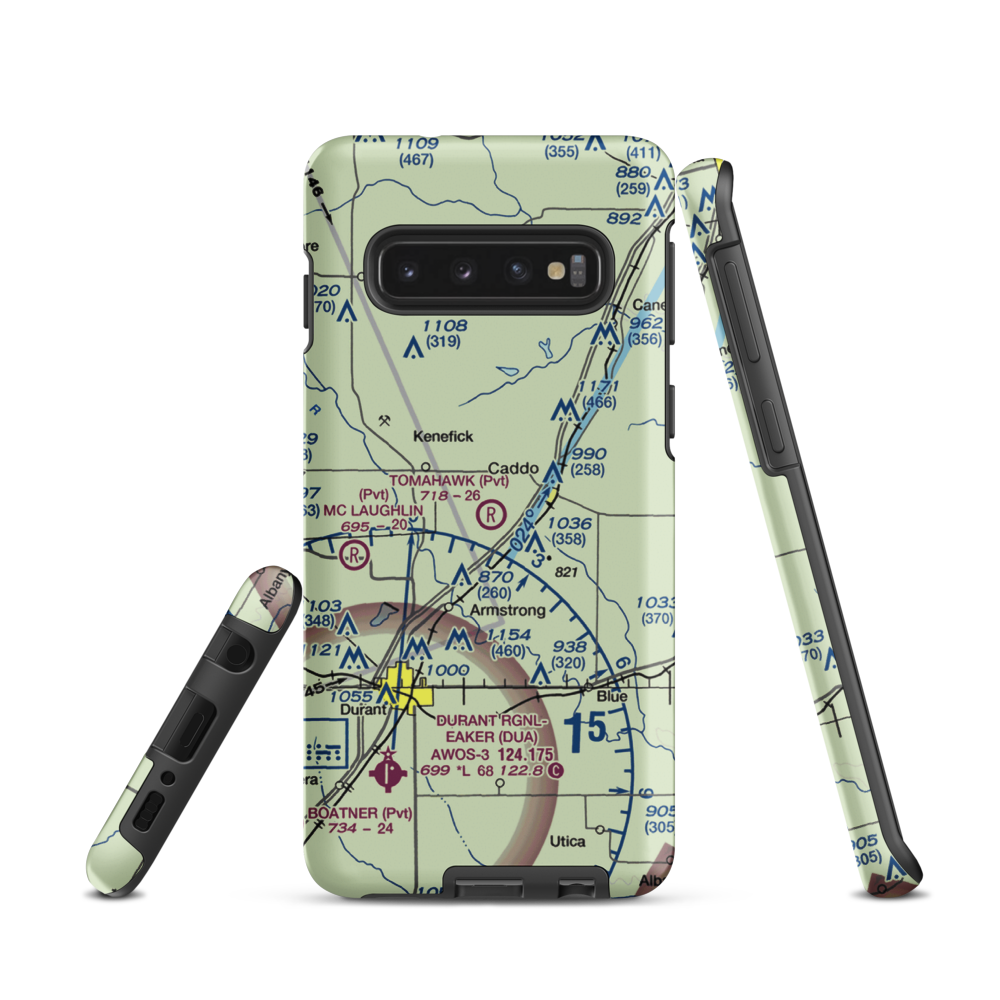 Tomahawk Airport (9OK4) VFR Sectional Samsung Phone Case Samsung Galaxy S10 model shown