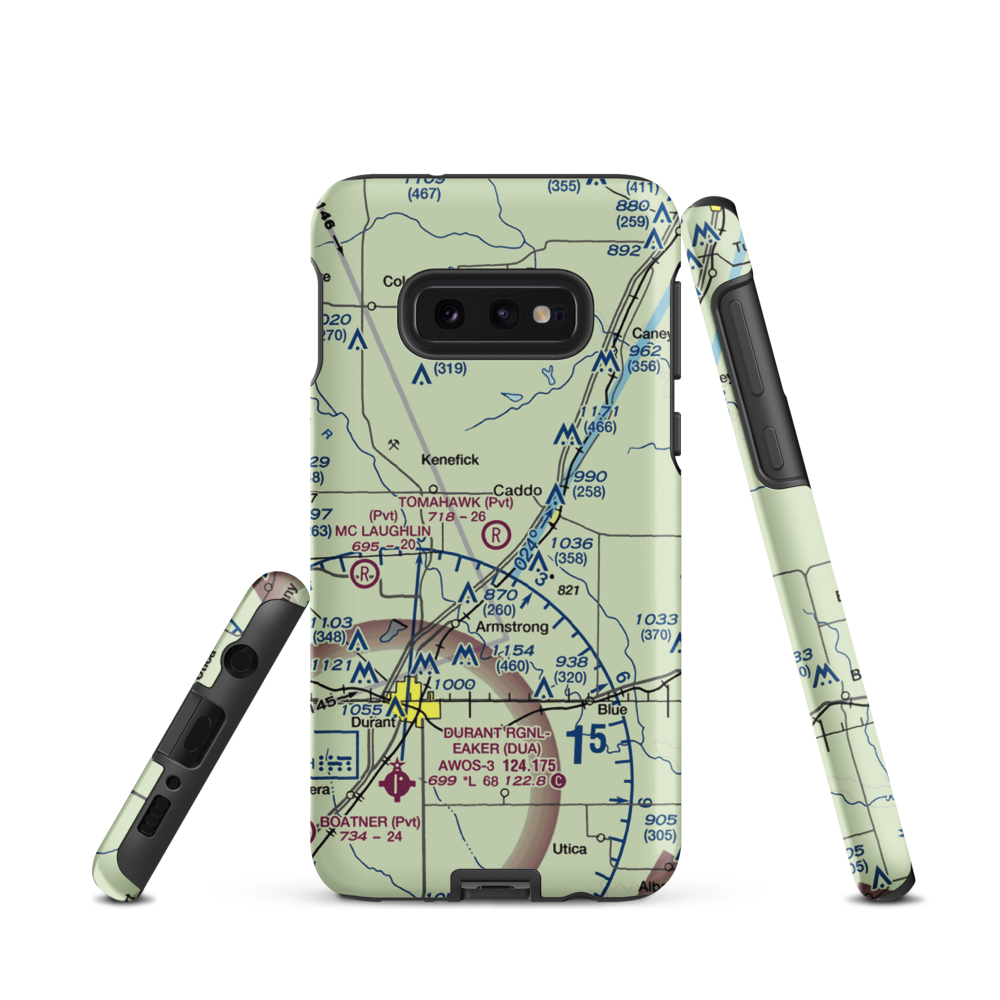 Tomahawk Airport (9OK4) VFR Sectional Samsung Phone Case Samsung Galaxy S10 Plus model shown