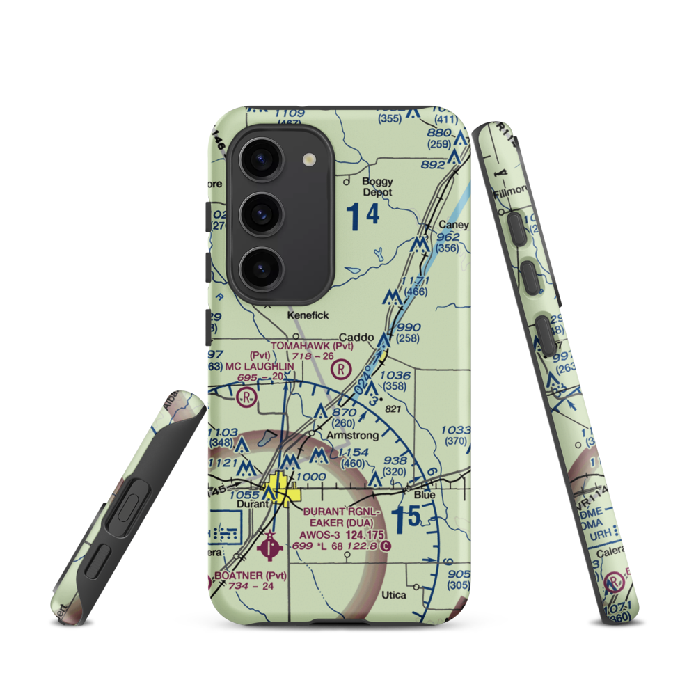 Tomahawk Airport (9OK4) VFR Sectional Samsung Phone Case Samsung Galaxy S23 model shown