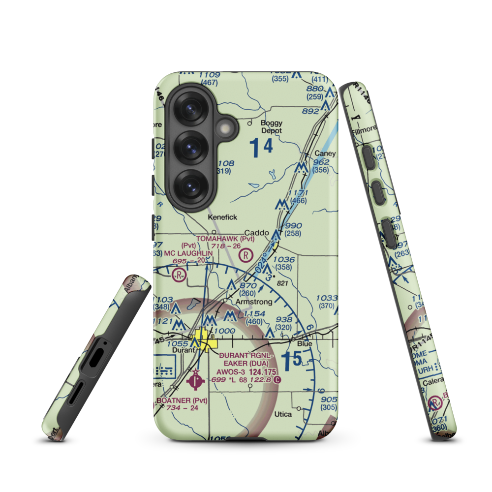Tomahawk Airport (9OK4) VFR Sectional Samsung Phone Case Samsung Galaxy S25 model shown