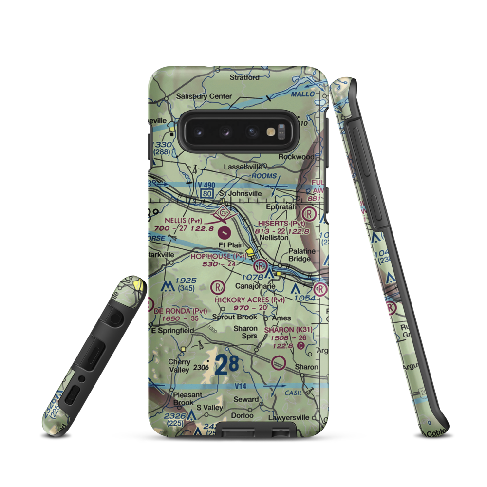 Tomcat Airport (44NY) VFR Sectional Samsung Phone Case Samsung Galaxy S10 model shown