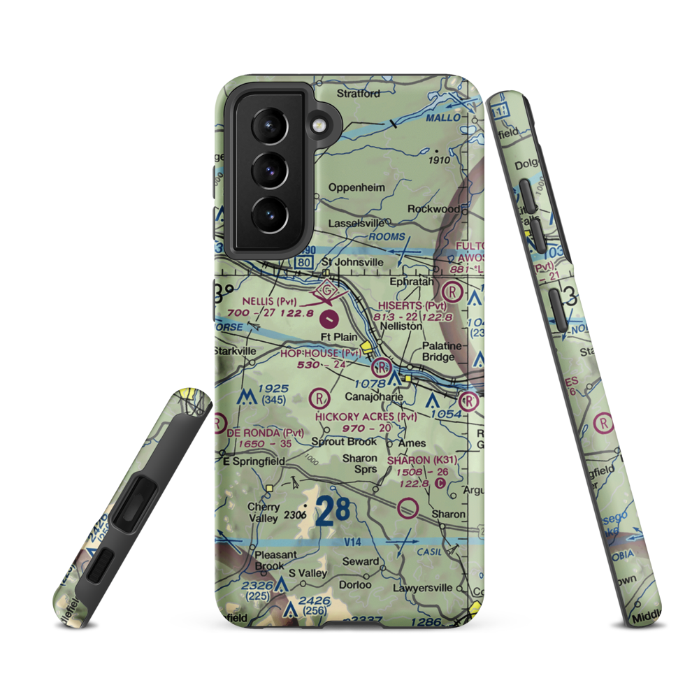 Tomcat Airport (44NY) VFR Sectional Samsung Phone Case Samsung Galaxy S21 FE model shown