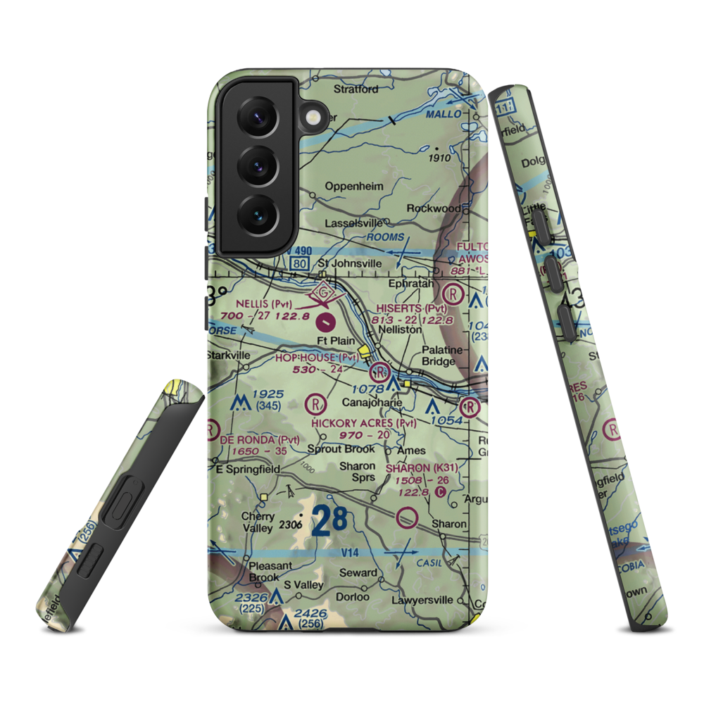 Tomcat Airport (44NY) VFR Sectional Samsung Phone Case Samsung Galaxy S22 Plus model shown