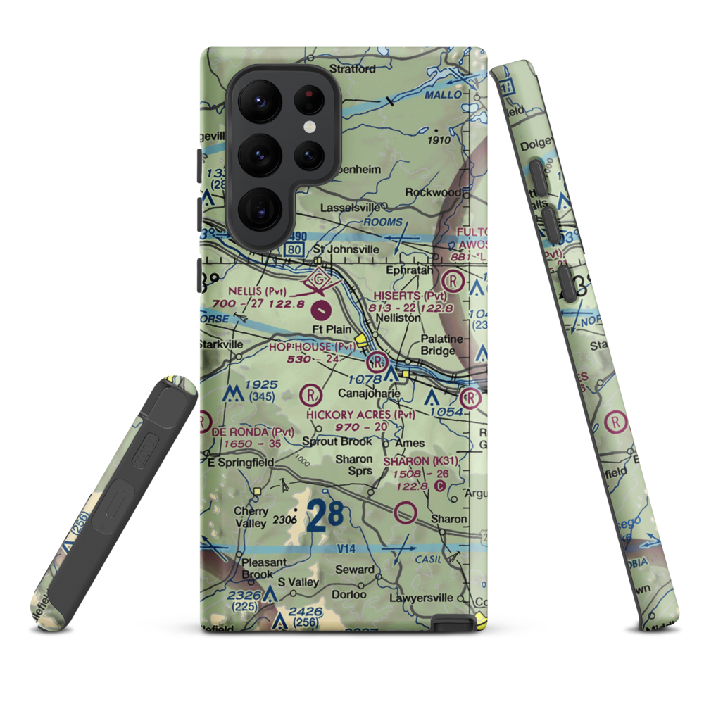 Tomcat Airport (44NY) VFR Sectional Samsung Phone Case Samsung Galaxy S22 Ultra model shown