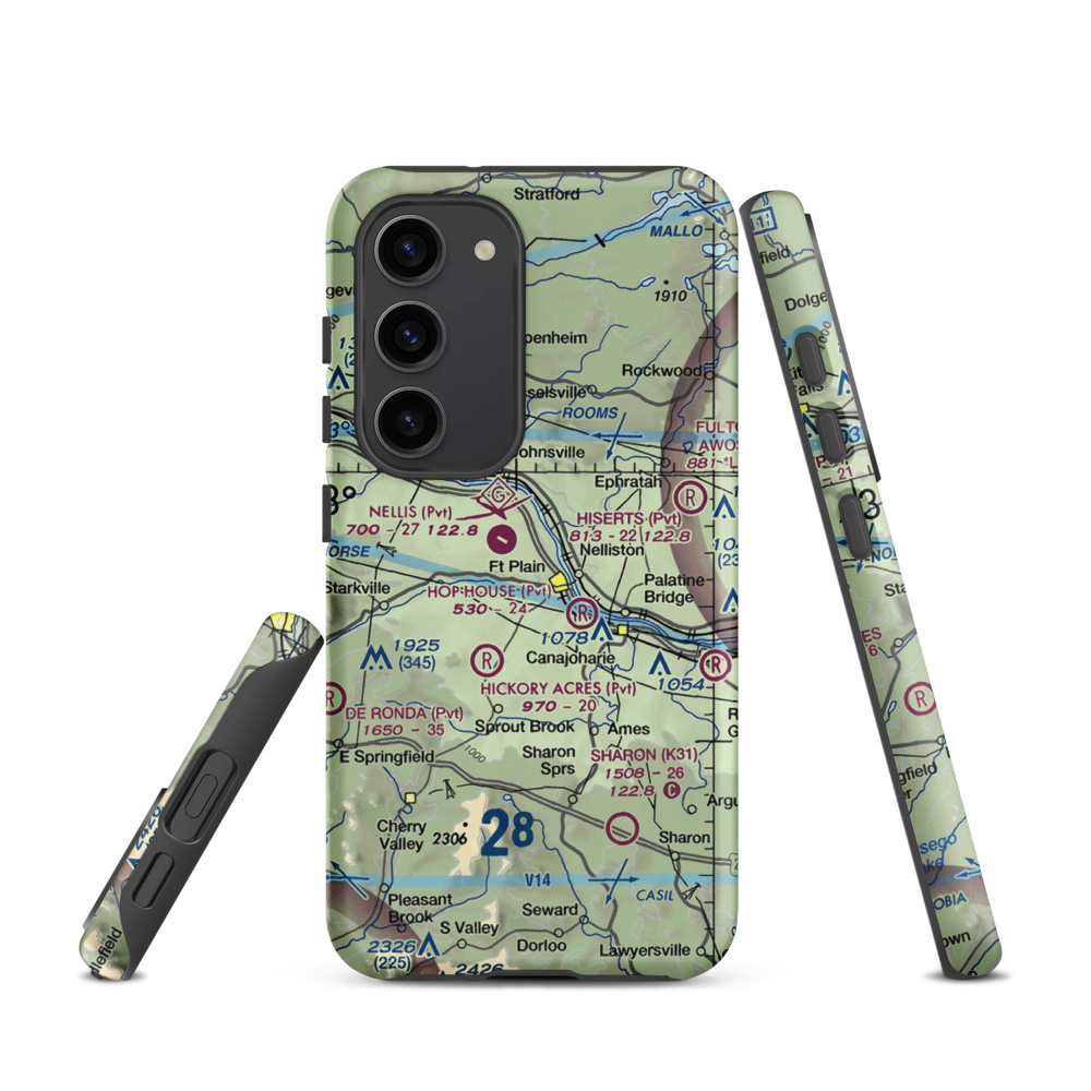 Tomcat Airport (44NY) VFR Sectional Samsung Phone Case Samsung Galaxy S23 model shown