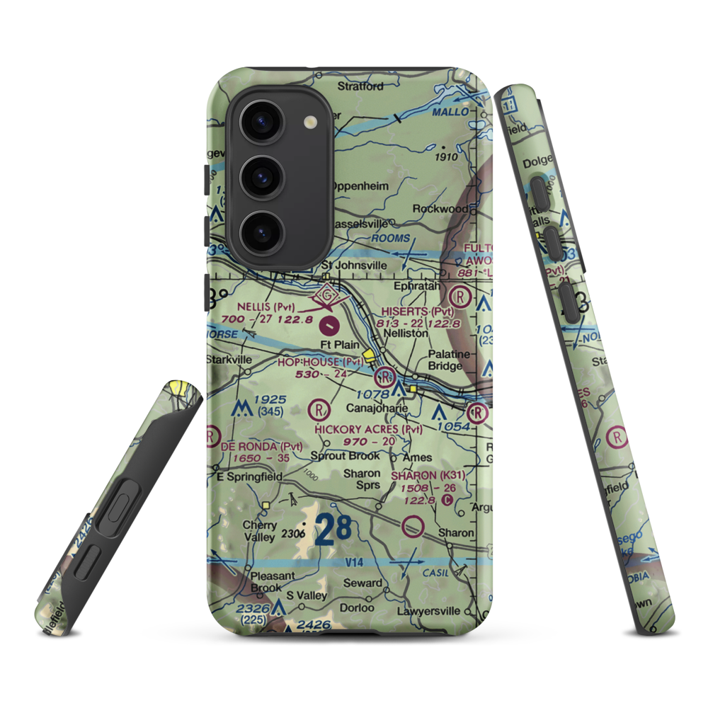 Tomcat Airport (44NY) VFR Sectional Samsung Phone Case Samsung Galaxy S23 Plus model shown