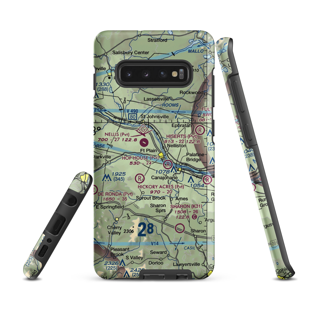 Tomcat Airport (44NY) VFR Sectional Samsung Phone Case Samsung Galaxy S10e model shown