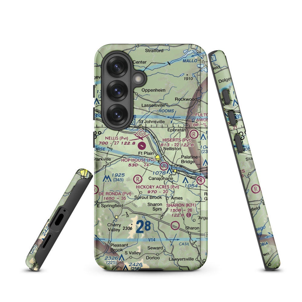 Tomcat Airport (44NY) VFR Sectional Samsung Phone Case Samsung Galaxy S25 model shown