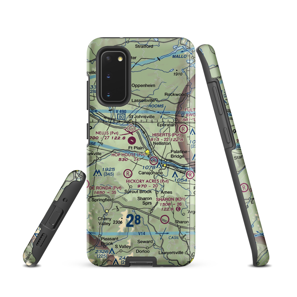 Tomcat Airport (44NY) VFR Sectional Samsung Phone Case Samsung Galaxy S20 model shown